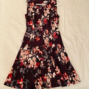 Calvin Klein Purple Sleeveless Sheath Floral Dress